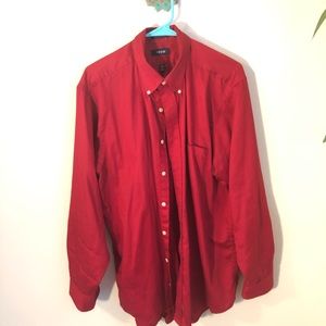 Izod Shirt Red Button Down Size XL 17 34/35